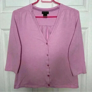 Eddie Bauer Cardigan 3/4 Sleeves  Pink Size Small